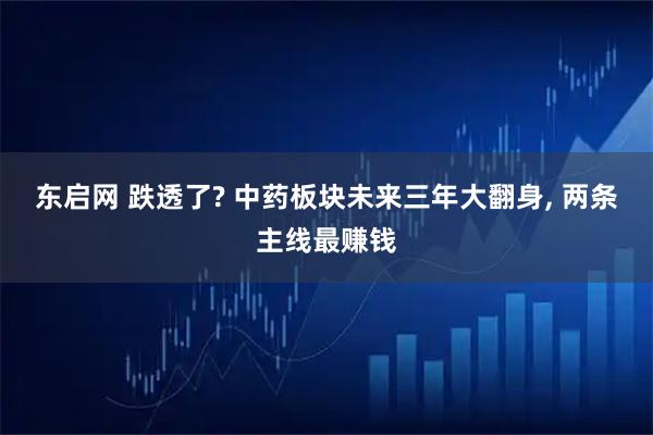 东启网 跌透了? 中药板块未来三年大翻身, 两条主线最赚钱